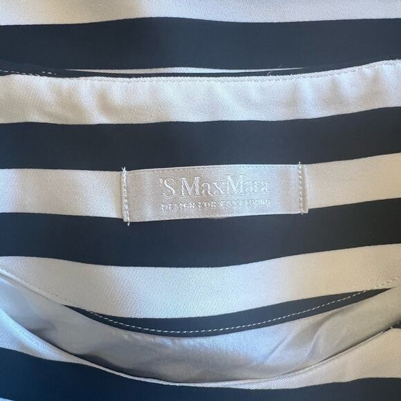 S’ MAX MARA - Black and White Striped Sleeveless Sheath Dress Size Small - Picture 6 of 6
